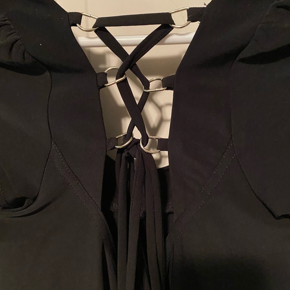 NWT Kohls Wrapper Y2K Top Lace up Back Sz L Junior - Picture 4 of 6